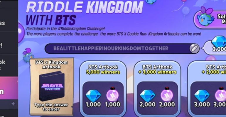 BTS Cookie run: Kingdom: ответ на загадку для получения артбука