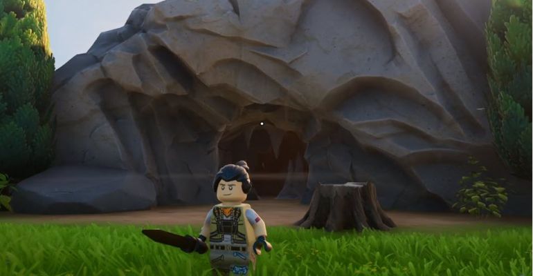 Как собрать древесину в пещере (корневяз) в Lego Fortnite