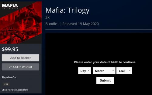 Mafia: Trilogy за 4700 рублей. Ремейк первой Mafia в сделку не входит