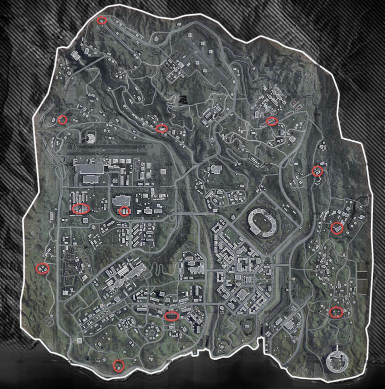 Расположение красных дверей на карте Warzone