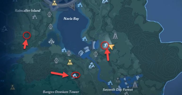 Башни на карте в Tower Of Fantasy
