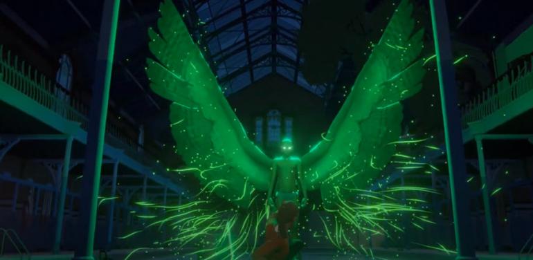 Зеленое существо с крыльями из игры Last Stop