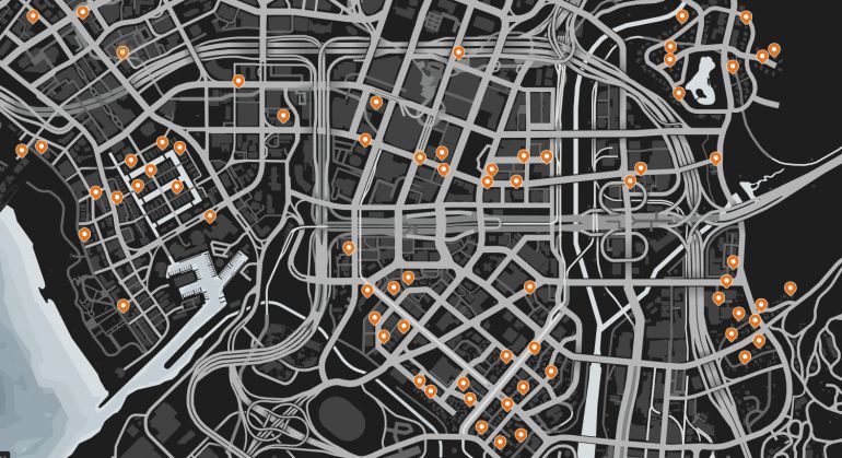 Отметки на карте с тыквами в GTA Online